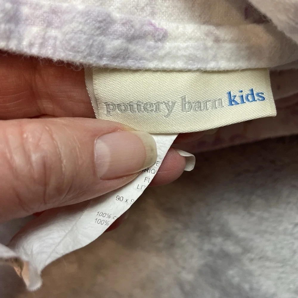 Pottery Barn Kids Fairy Flat Sheet 2 Standard Pillowcases Full Queen‎ Flannel